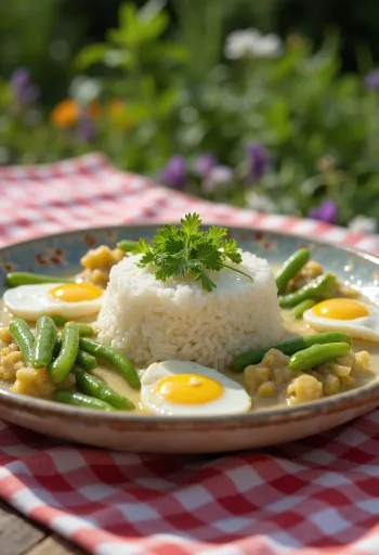 Manipuri Chakluk Thali, serviert mit reichen Gewürzen