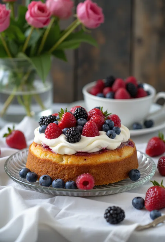 Servierte Beeren-Torte