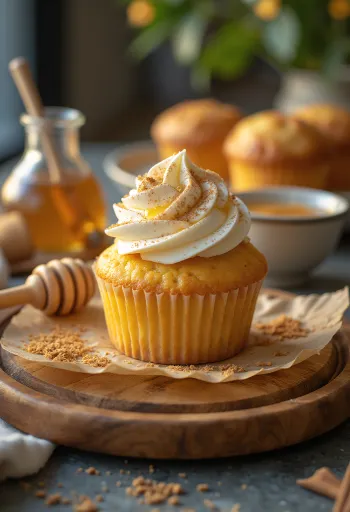 Honig-Cupcakes mit Mascarponecreme