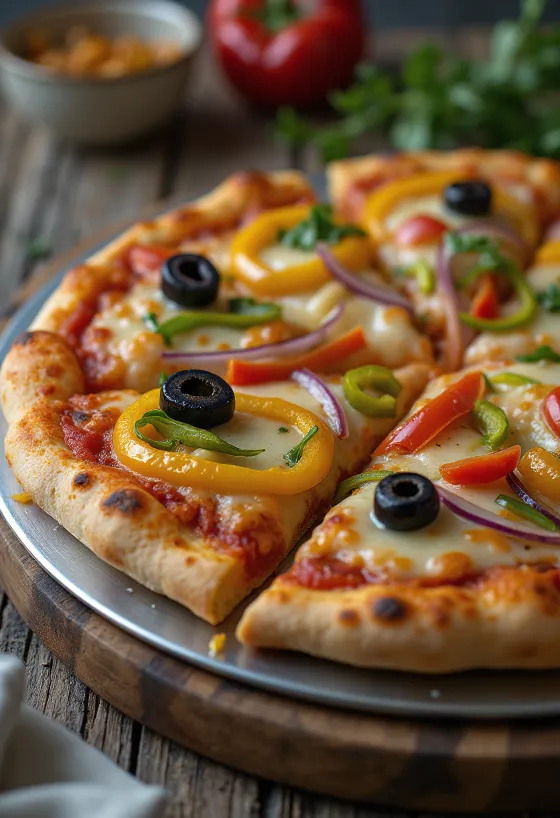 Pizza nach chilenischer Art mit Merkén-Gewürz und chilenischem Käse