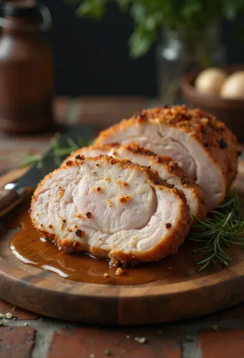 Goldbrauner Schweinebraten mit knuspriger Kruste und saftigem Inneren