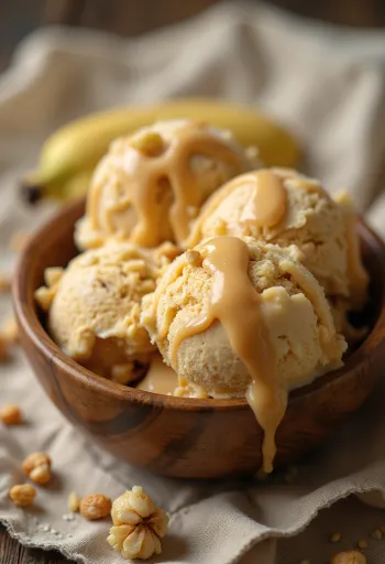 Serviertes Erdnussbutter-Bananen-Eis