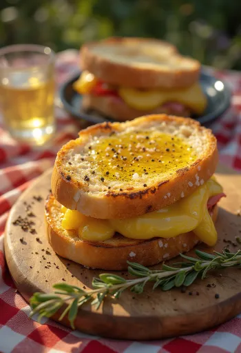 Olivenöl-Panini, gegrillt, goldbraun