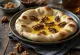 Naan mit gerösteter Walnussfüllung serviert