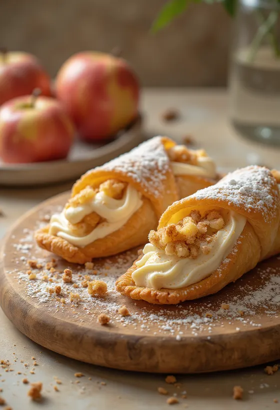 Servierte Apfel-Zimt Cannoli