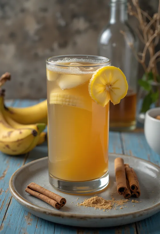 Honig-Bananen-Cider im Glas