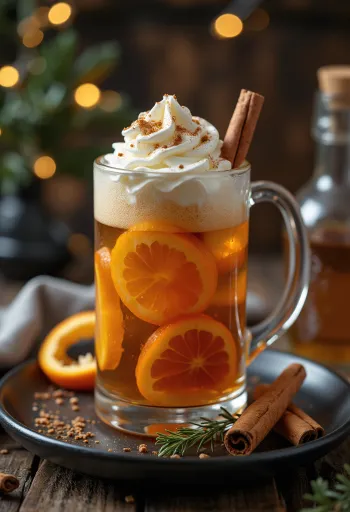 Weihnachtlicher Apfel-Cider im Glas serviert