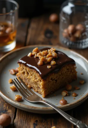 Dekorierte Kastanientorte mit Rum