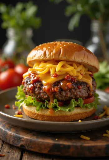 Servierter Sweet-Chili-Burger