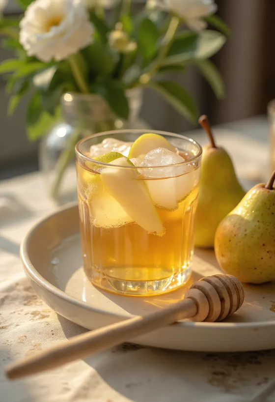 Irischer Birnen-Cider frisch serviert