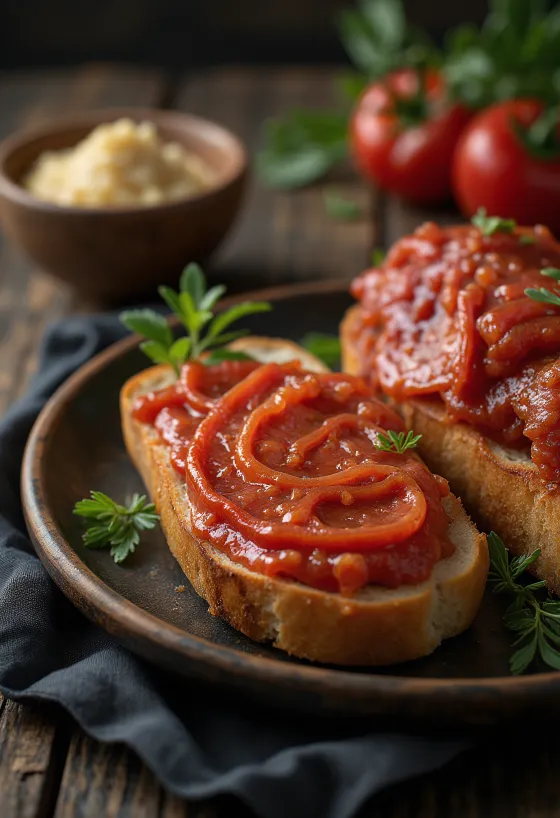 Sobrassada Wurst in Scheiben geschnitten