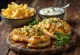 Knoblauch-Gyros-Teller mit gebratenem Hähnchen, frischem Gemüse und Knoblauch-Tzatziki