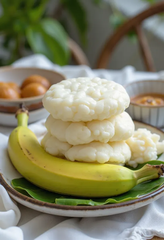 Klassisches Idli, frisch zubereitet, serviert