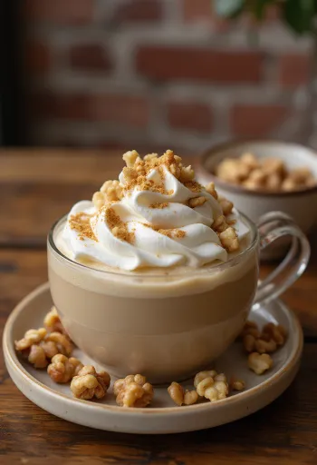 Honig-Walnuss-Latte im Becher