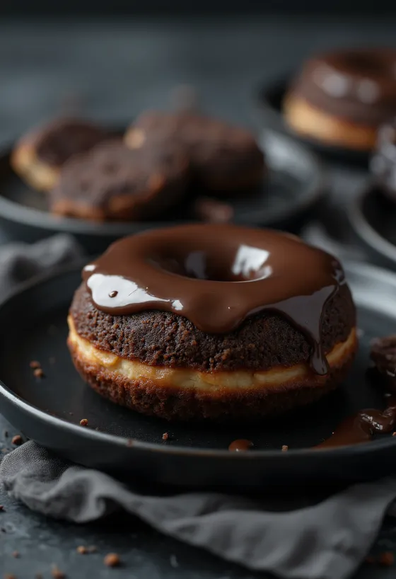 Schoko-Mud-Donut mit Glasur