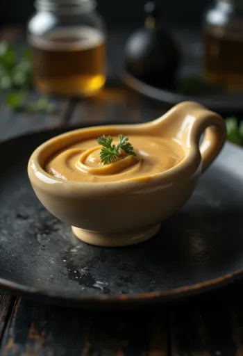 Senf-Biersoße in einer Schüssel