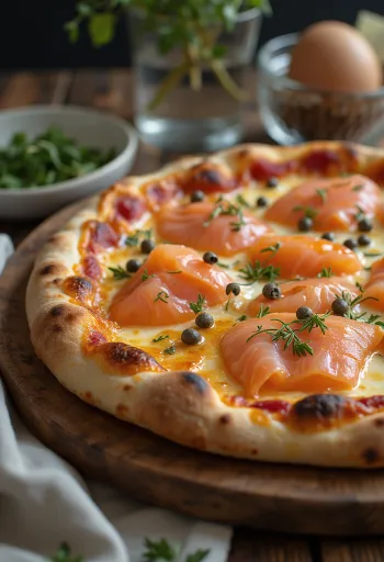 Pizza nach dänischer Art mit Räucherlachs