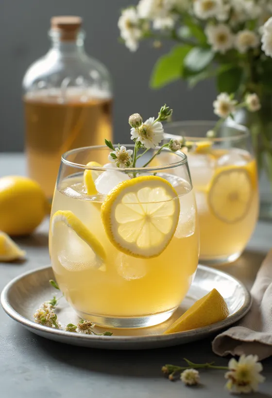 Holunderblüten-Cider frisch serviert