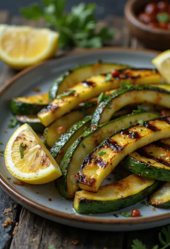 Servierte BBQ-Zucchini