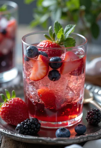 Beeren-Cider frisch serviert