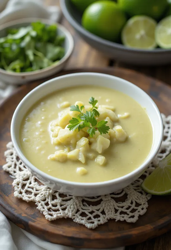 Kokos-Limetten-Currysoße serviert.
