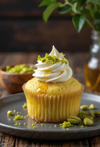 Honig-Pistazien-Cupcakes