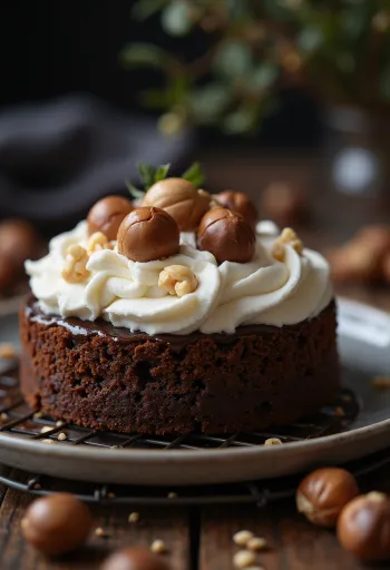 Servierte Schoko-Haselnuss-Torte