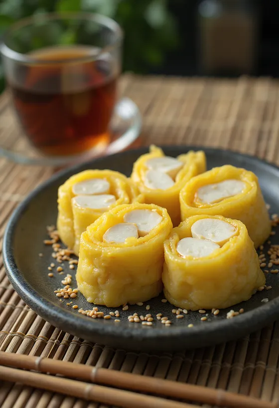 Tamagoyaki mit Tofu, Omelett mit reicher Tofu-Füllung