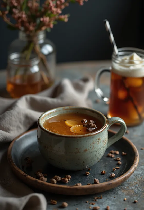 Wacholder-Cider im Glas serviert
