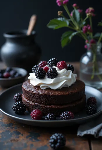 Schoko-Brombeer-Torte mit frischen Früchten