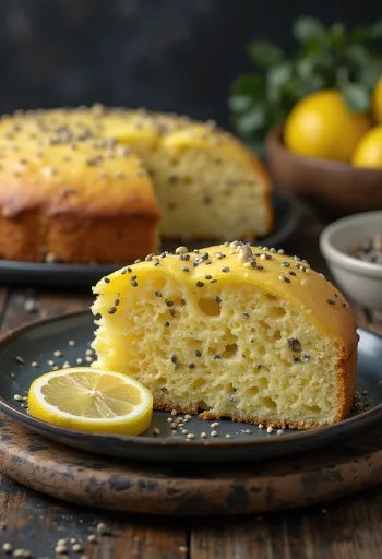Mohn-Zitronen-Kuchen Stück