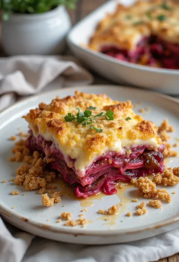 Veganes Auberginen-Moussaka mit Roter Bete