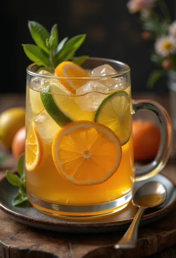 Zitrus-Cider serviert