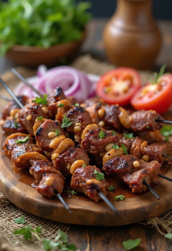 Suya serviert