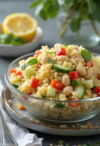 Veganer Quinoa-Salat mit Bohnen