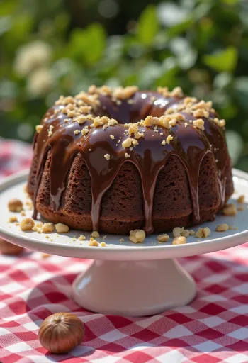 Servierte Schoko-Haselnuss-Trüffeltorte