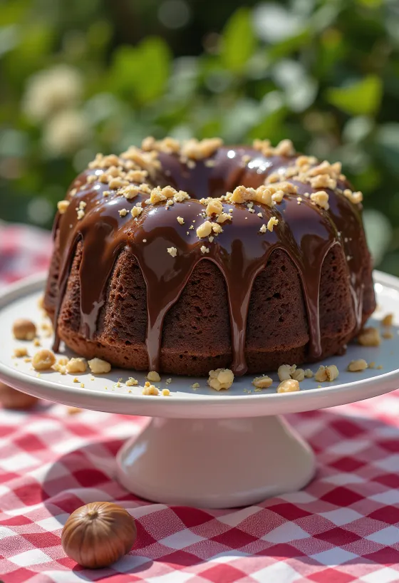 Servierte Schoko-Haselnuss-Trüffeltorte