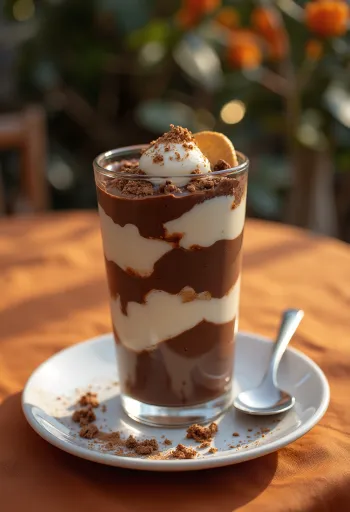 Schokoladen-Schichtdessert im Glas