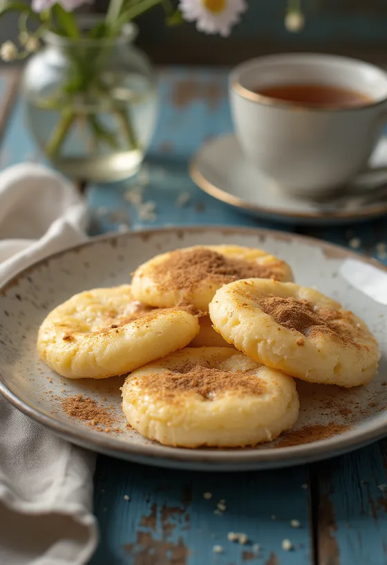 Patholi mit Grieß, in Bananenblättern eingewickelt, mit Kokosraspeln garniert
