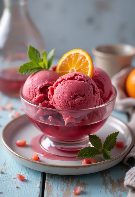 Serviertes Sangria-Eis