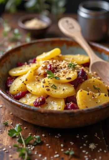 Veganer Kartoffelauflauf mit Roter Bete