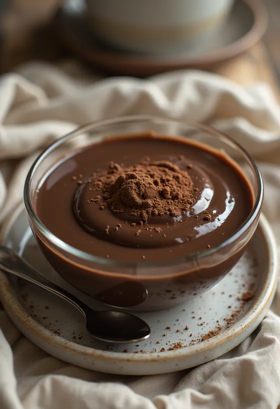 Schokoladenpudding in einem Glas
