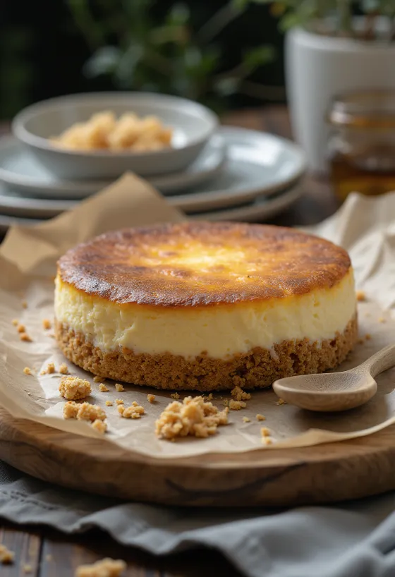 Klassischer New York Cheesecake auf dem Teller