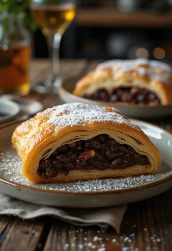 Schokoladenstrudel auf einem Teller