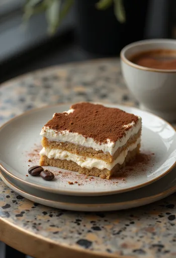 Zuckerfreie Tiramisu-Torte elegant serviert