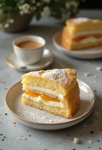 Klassische Honig-Creme-Schnitten mit hausgemachten Honigböden und Vanillecreme.