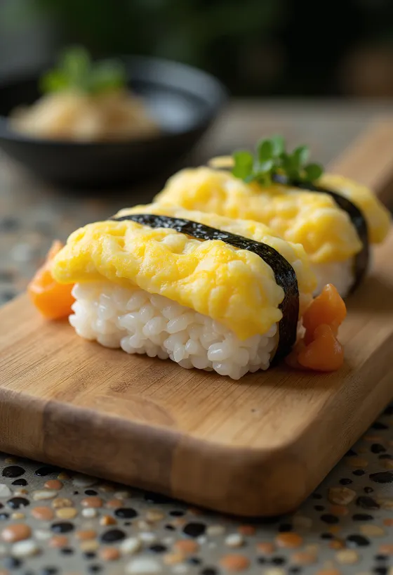 Tamago Sushi, Nigiri mit süßem Eierstich