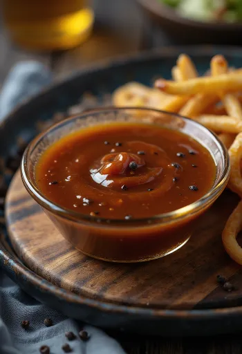 Servierte Whiskey-Honig-BBQ-Sauce