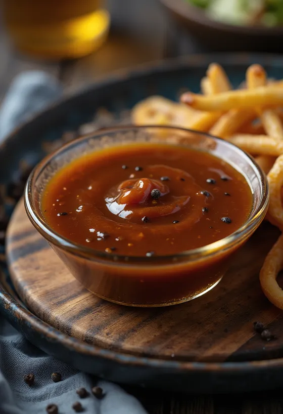 Servierte Whiskey-Honig-BBQ-Sauce