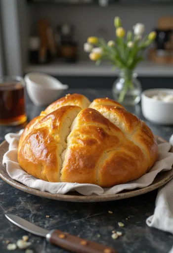 Servierte italienische Pinza, Osterbrot